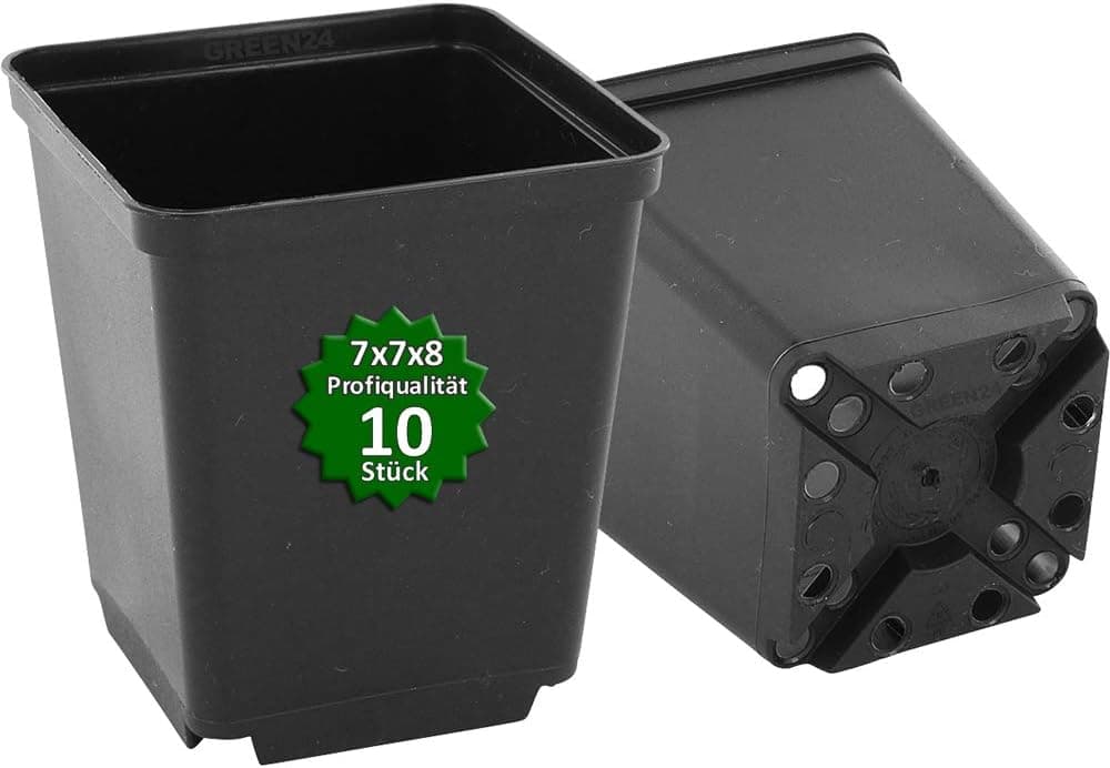 GREEN24 Pflanztöpfe 7x7x8cm Vierecktopf Profi Anzuchttopf
