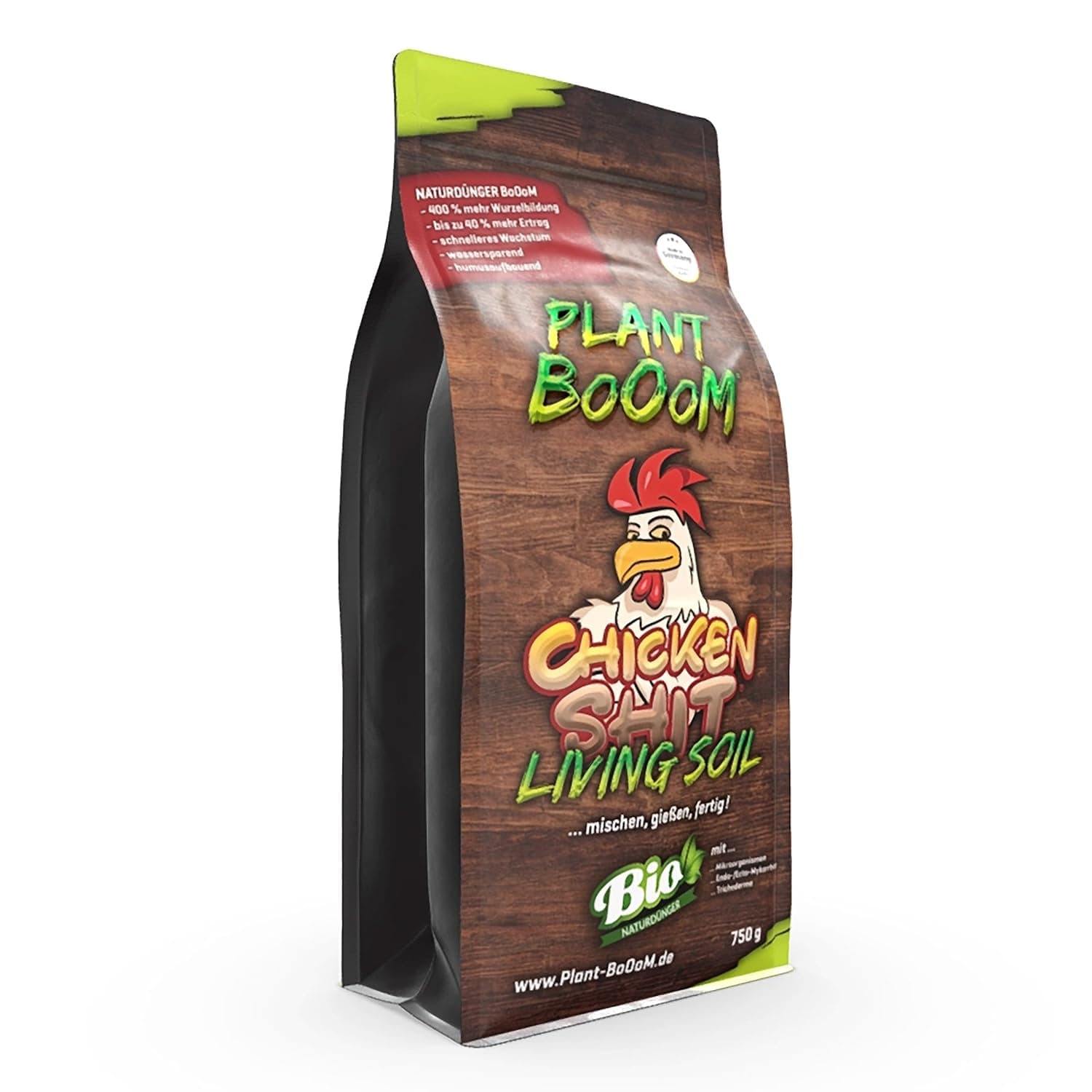 Plant BoOom Living Soil All-In-One Universal Bio Dünger, mit Trichoderma und Mykorrhiza, Indoor und Outdoor, pH-Neutralisierung nicht notwendig,750 g