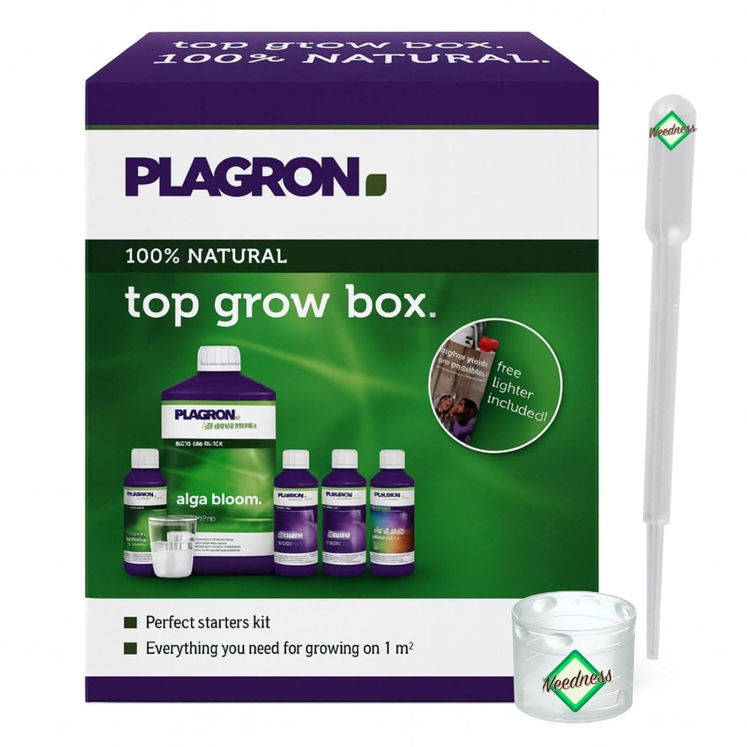 Weedness Plagron Dünger Set Bio Starterbox Big - Grow Anbau Indoor Bio Dünger NPK Chilli Organischer Gemüse Flüssig Bonsai Tomaten Palmen