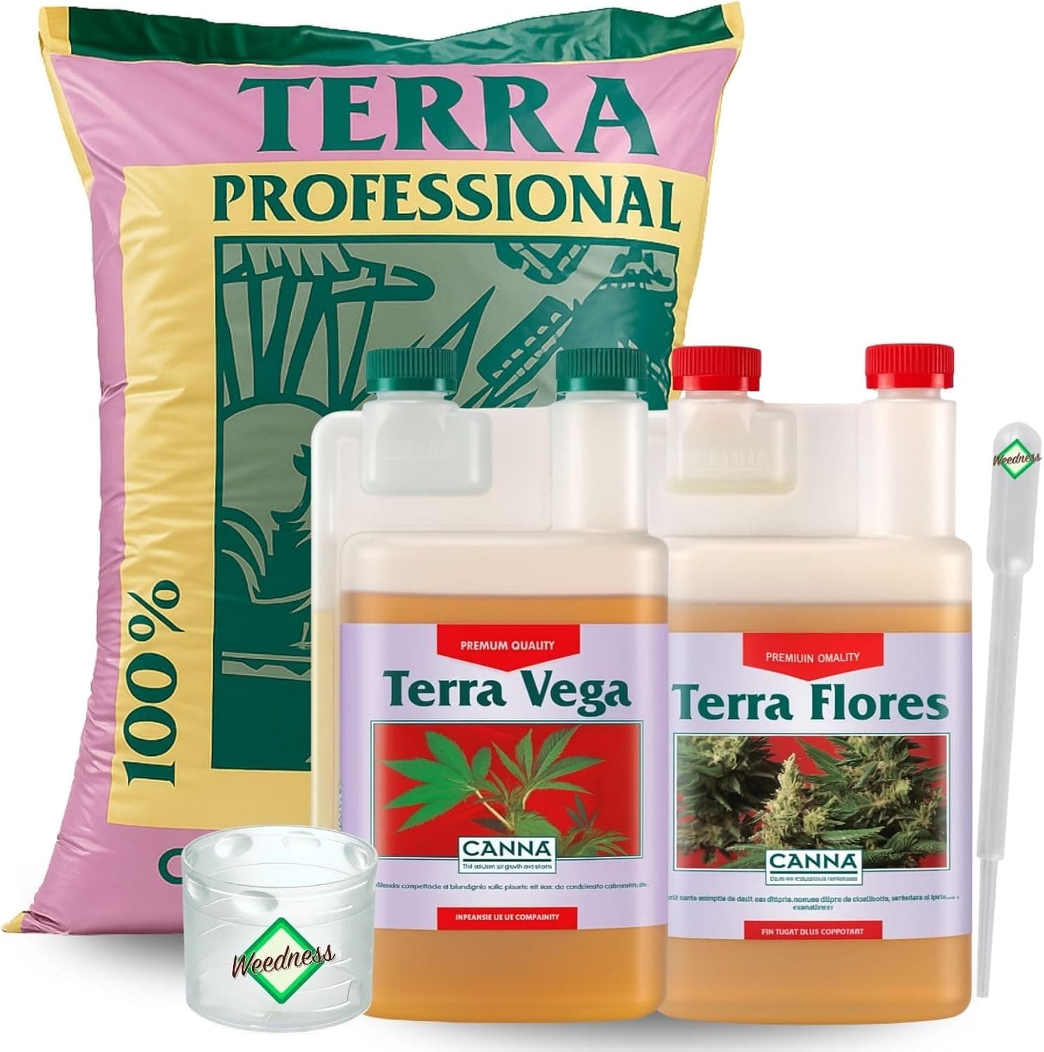 Weedness Canna Terra Professionell 50 Liter + Dünger - Blumenerde Grow Balkon-Pflanzen Pflanzerde Gartenerde Tomatenerde