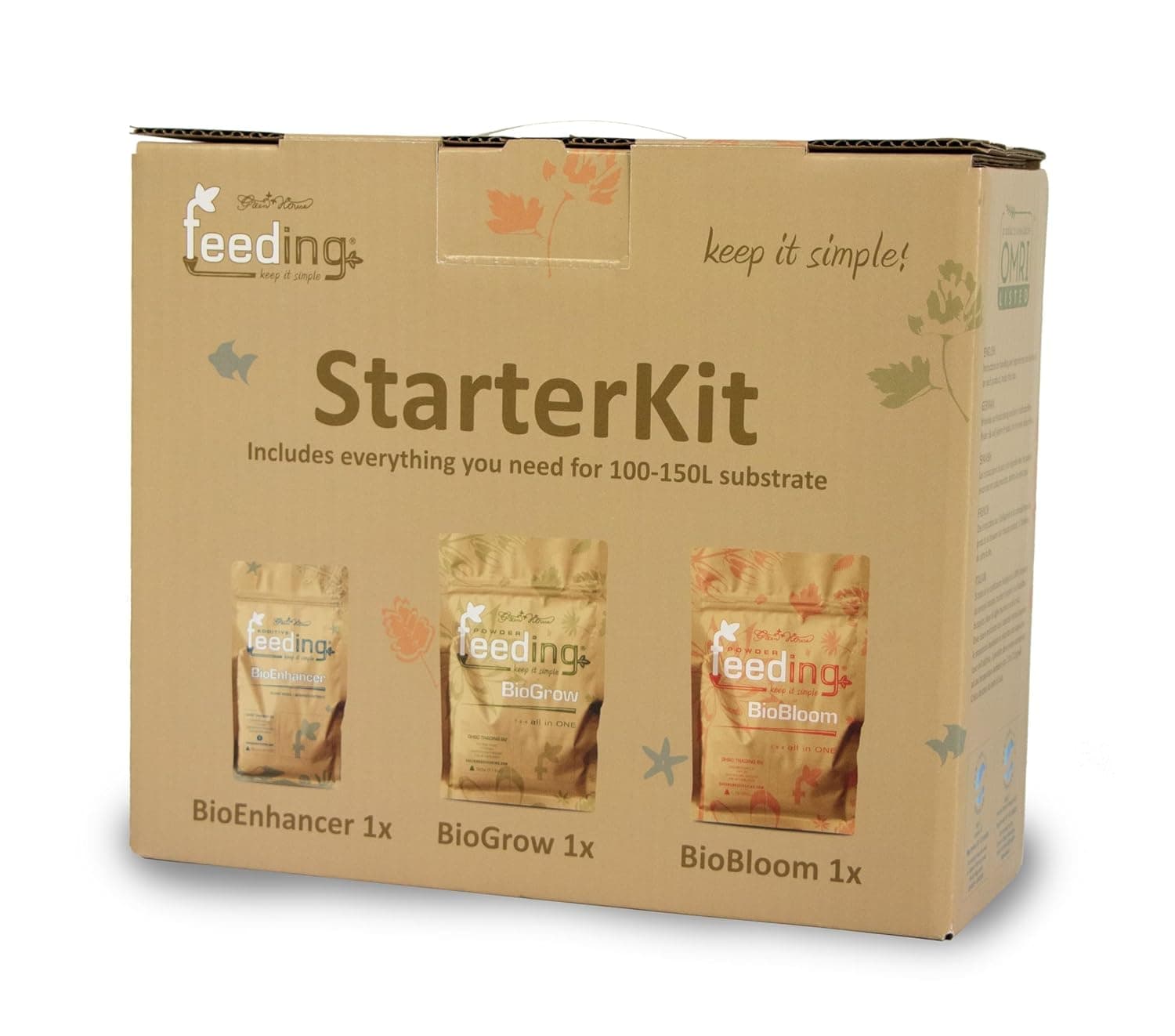 Green House Feeding Bio StarterKit - Starter Dünger Set für den organischen Anbau mit NPK-Dünger und Wachstumsverstärker - reicht für 100-150 Liter Substrat