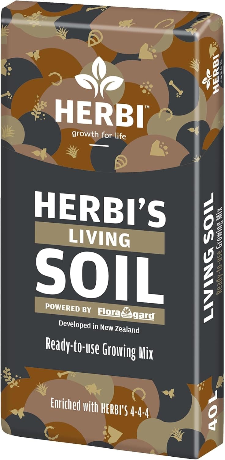 Herbis Living Soil 40 L - Bio-Erde mit Natürlichen Inhaltsstoffen - Mikrobiell Belebt - Perfekt für Growing