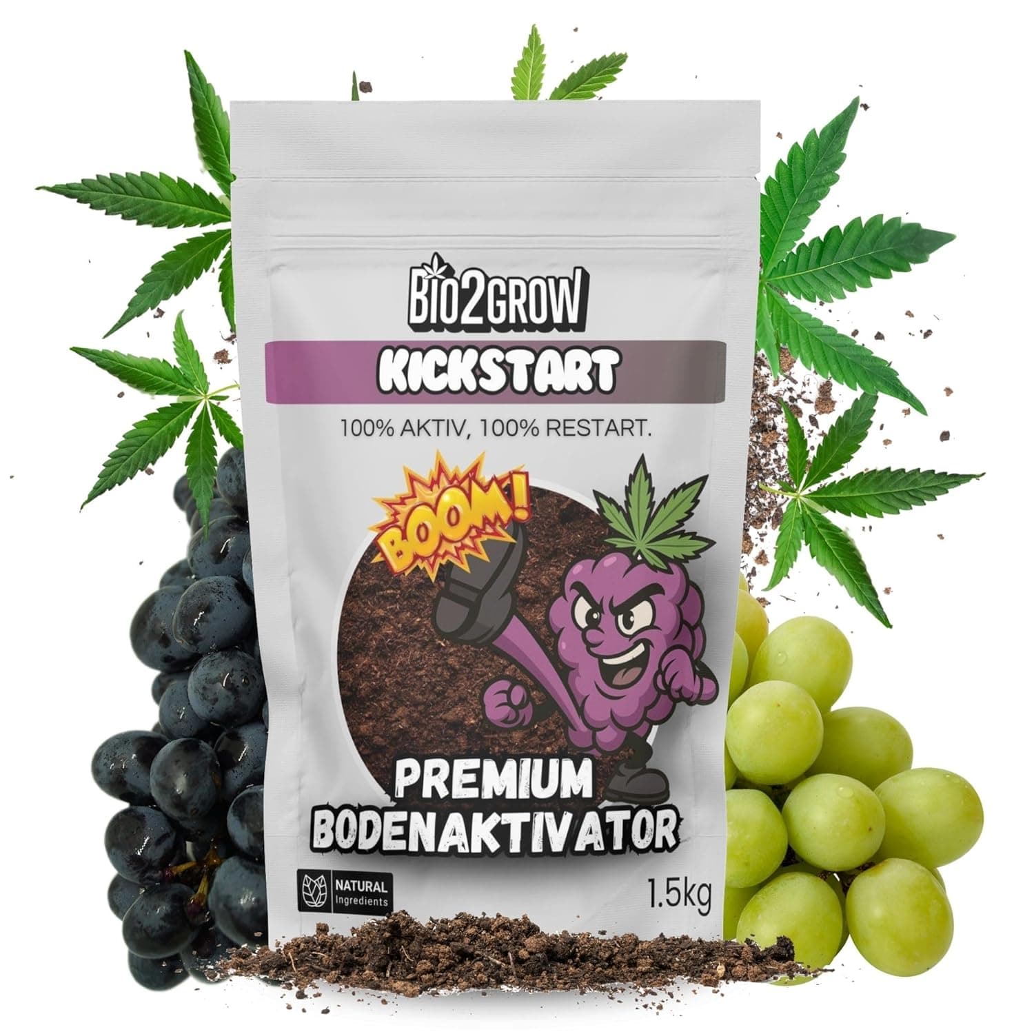 Bio2Grow Kickstart 1,5 kg – Bringt ausgelaugte Erde Wieder zum Leben – Organischer Dünger & Bodenaktivator mit Bakterien – Für Erde & Kokos – Indoor & Outdoor
