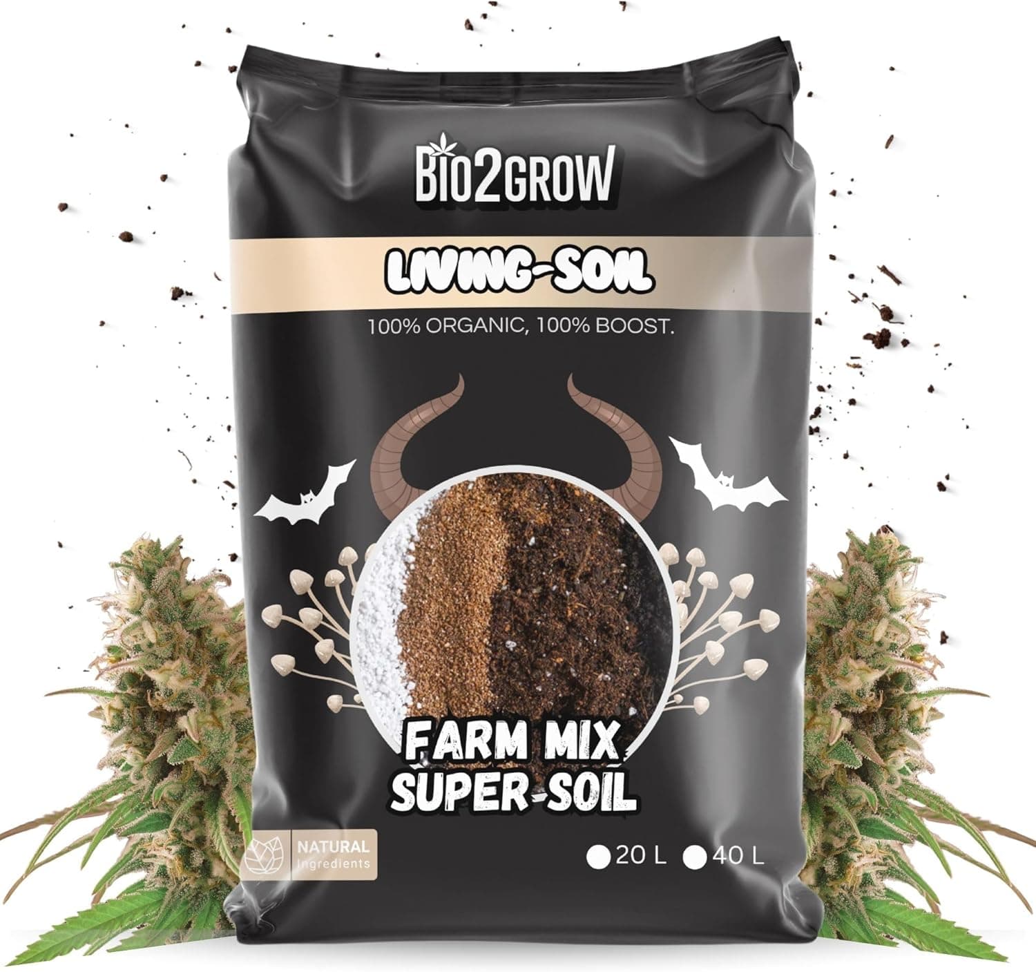 Bio2Grow Living Soil 20 Liter - Handgemachte lebende Erde Indoor & Outdoor Blumenerde für Pflanzen Leichte Mischung Gemüse Anbau